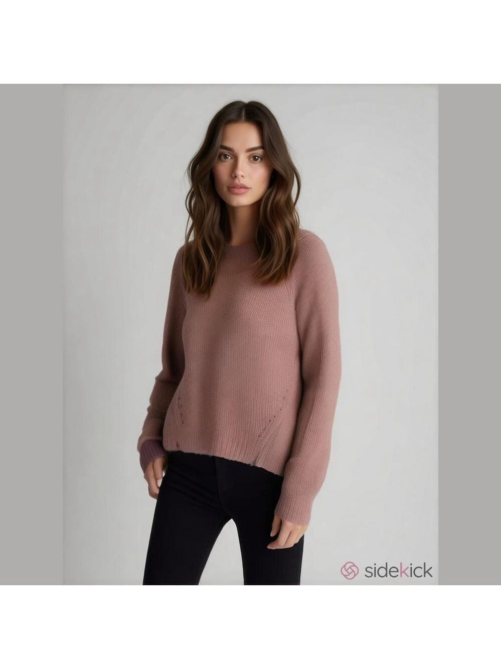 Pink Rose Sweater rustic pink zipper pull over